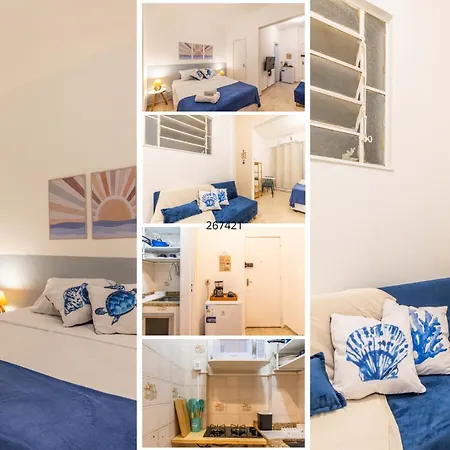 Studio No Leme Copacabana Com Cama Queen, Ar Split, Wifi, Tvsmart, Portaria 24 Horas E 400M Da Praia
